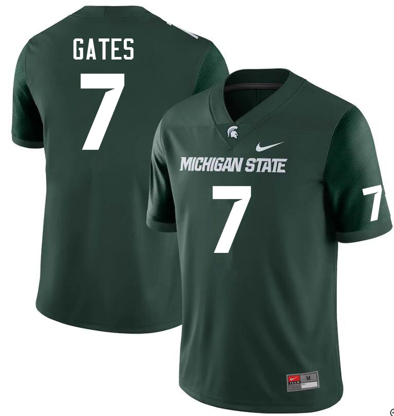Men #7 Antonio Gates Michigan State Spartans College Football Jerseys Sale-Green